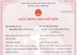 Dịch vụ Hồ sơ kết hôn có yếu tố nước ngoài Mẫu giấy chứng nhận kết hôn với người nước ngoài